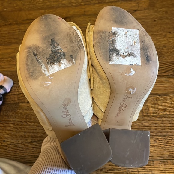 Sam Edelman Slide On Block Heel Suede Sandals - Picture 7 of 7